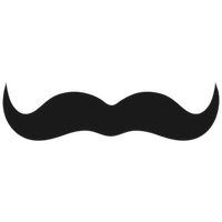 Black Curled Upward Moustache