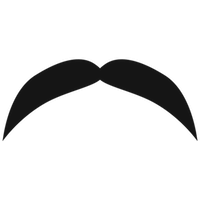 Black Brooding Moustache Icon